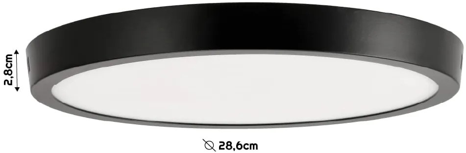BERGE Prisadený okrúhly čierny LED panel 24W EMC - neutrálna biela