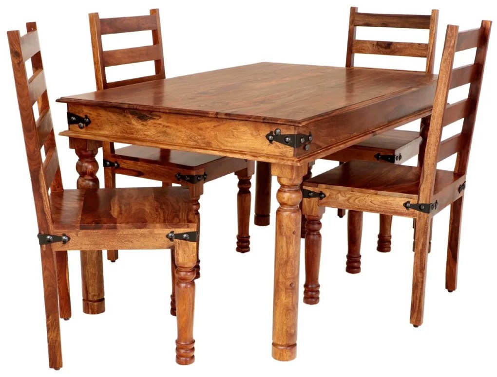 furniture-nabytek.cz - Jedálenský set pre 4 osoby Jali z indického masívu palisander