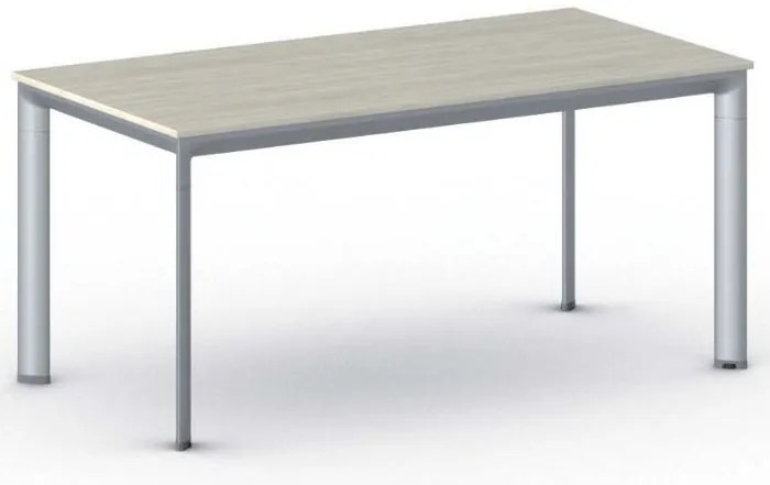 Rokovací kancelársky stôl PRIMO INVITATION, 160x80 cm, sivostrieborná podnož, dub prírodný