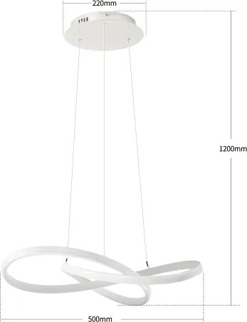 Brilagi - stmievateľný LED luster na lanku INFINITY LED/55W/230V 50x50 cm biely + DO