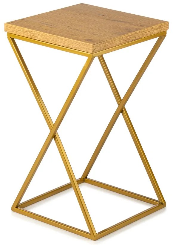 STOJAN NA KVETINÁČ LOFT6 40X24X24 CM ZLATÁ/HNEDÁ
