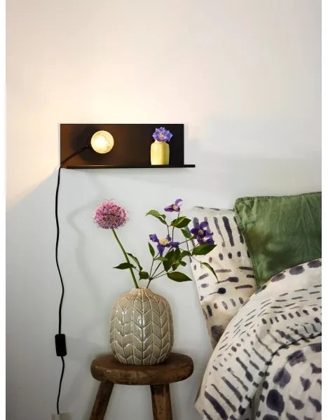 Lucide 06218/01/30 - Nástenné svietidlo SEBO 1xE27/40W/230V čierna