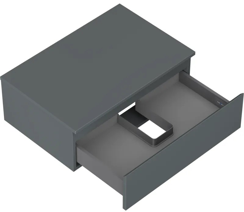 Mexen Orio, kúpeľňová skrinka 70 cm s hornou časťou, 1 zásuvka, grafitová matná, 91A10-07023-1-BFC66