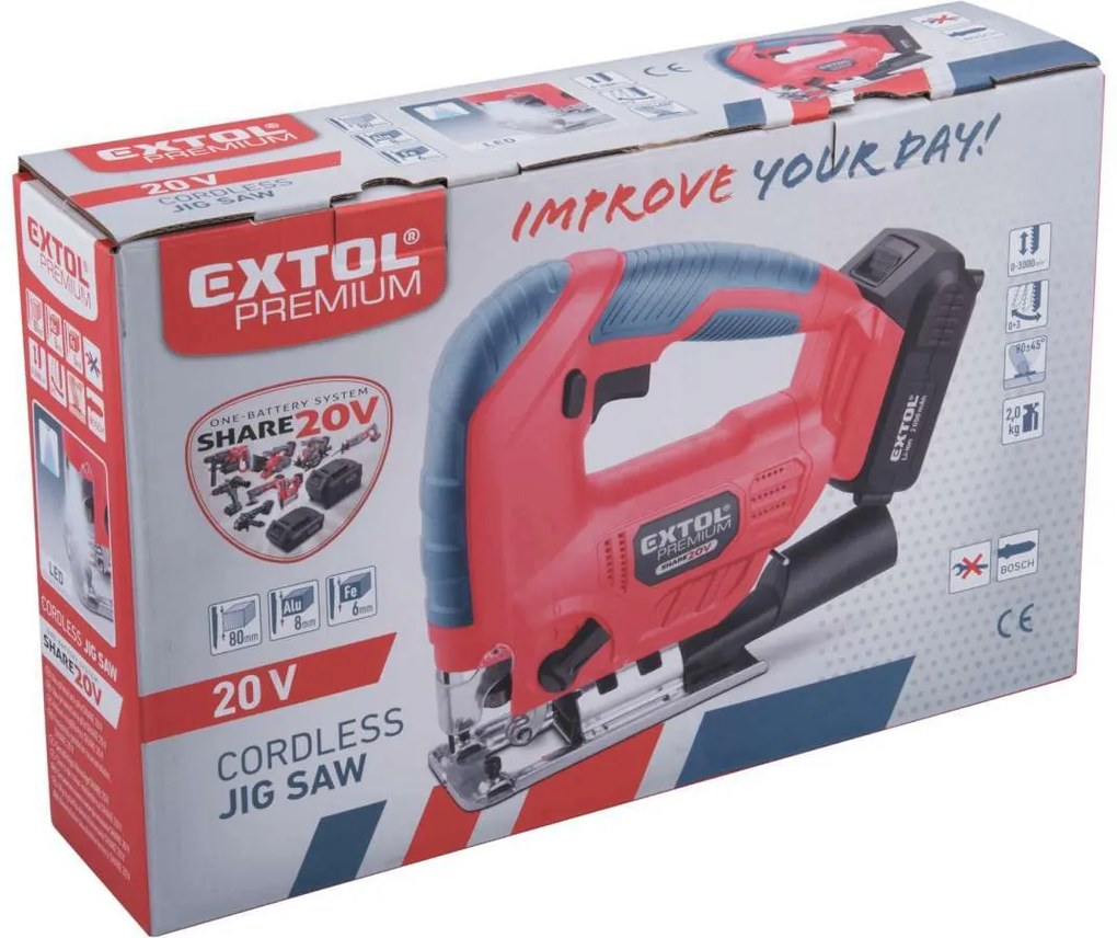 EXTOL PREMIUM Priamočiara píla Share20V, bez aku a nabíjačky 8891825