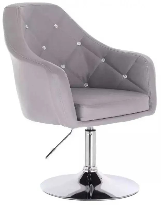 LuxuryForm DESIGN Kreslo ROMA na striebornom tanieri - šedé