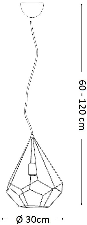 IDEAL LUX Závesný moderný luster na lanku AMPOLLA, čierny, 30cm