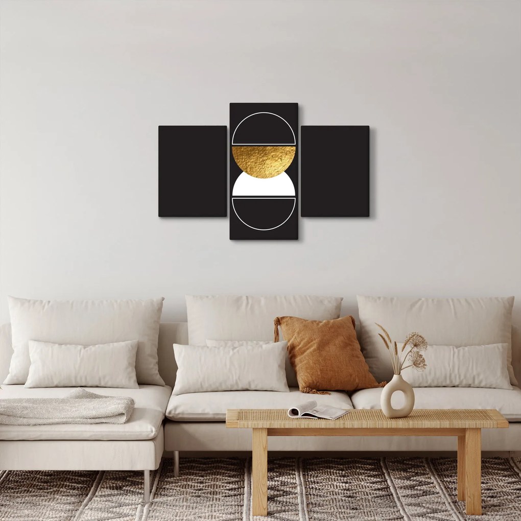 Obraz - Abstrakcia zlatá a čierna N⁰2 (90x60 cm)