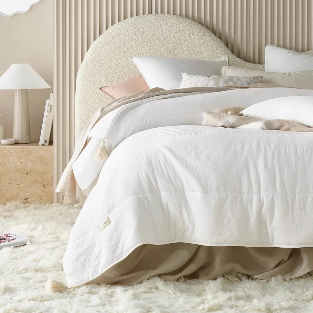 Divazo Prehoz na posteľ so strapcami Noemi Farba: Biela, Veľkosť: 200 x 220 cm