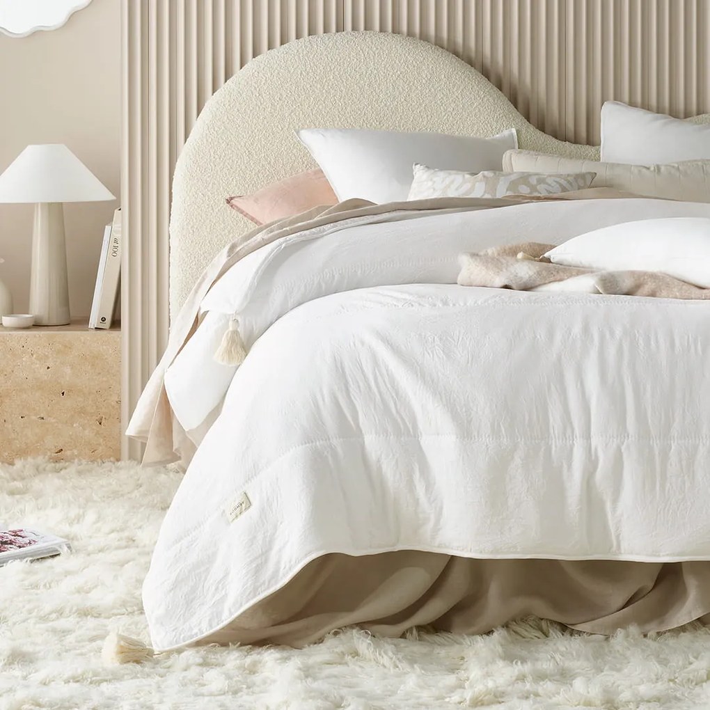 Divazo Prehoz na posteľ so strapcami Noemi Farba: Biela, Veľkosť: 220 x 240 cm