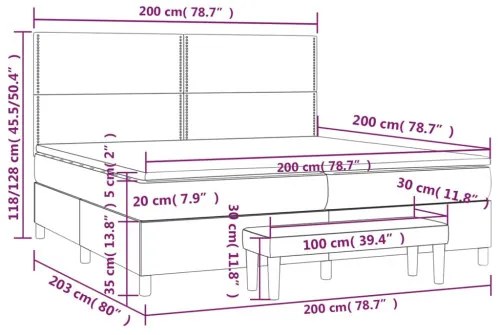 vidaXL Boxspring posteľ s matracom svetlozelená 200x200 cm látka-