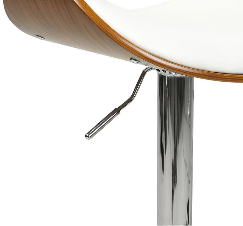 Barová stolička z umelej kože tmavé drevo/biela ROTTERDAM Beliani