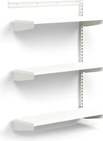 Nástenný regál RELY, prídavná sekcia, laminátové police, 1221x900x300 mm, biela