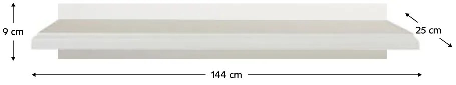 Polica KENTAK POL145, alpská bílá, 145 cm