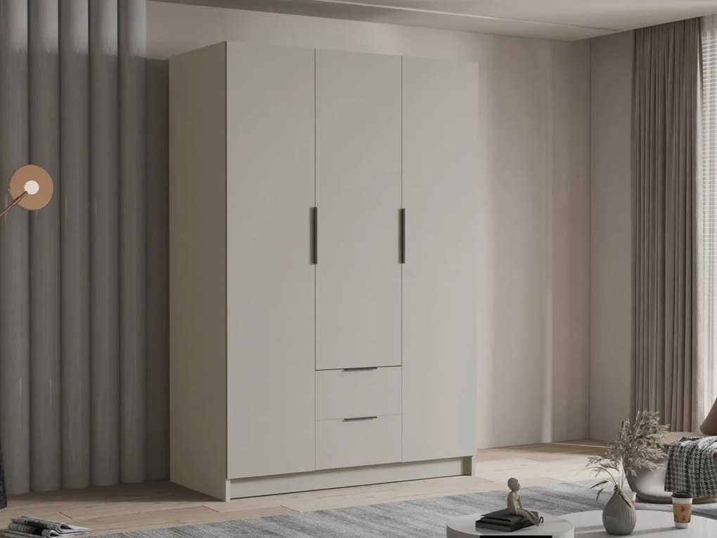 Šatníková skriňa Cumair I 150, Farby: biela / biela + čierna