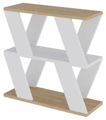 Odkladací stolík Houseland Lazena biely/dub safírový