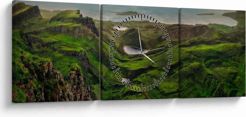Obraz - Quiraing, Škótsko (s hodinami) (90x30 cm)