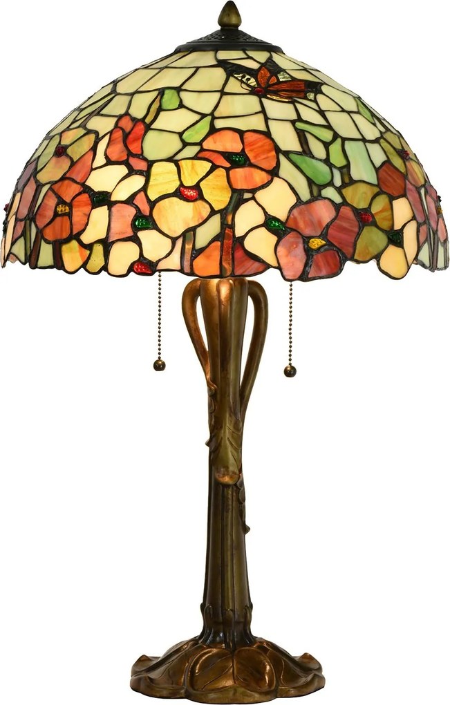 Stolná lampa Tiffany Esmée - Ø 40 * 63 cm E27 / 2 * 60W