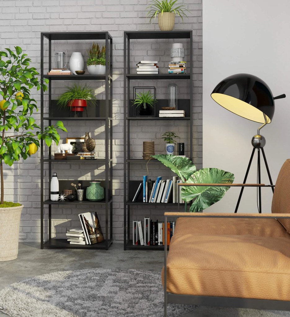 Regál PRAMONI 60x192 cm čierny