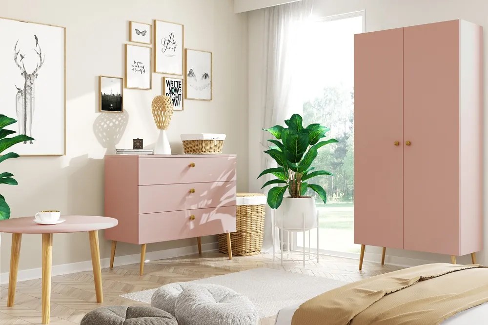 Šuplíková komoda Boho Meli - staroružová
