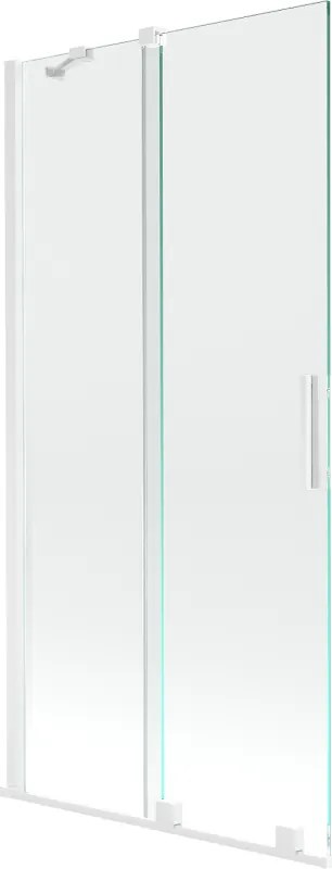 Mexen Velar vaňová zástena dvojkrídlová Posuvný 90 x 150 cm, Priehľadné, Biela - 896-090-000-01-20