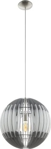 Eglo 63256 - Luster na lanku OLMERO PRO 1xE27/60W/230V pr. 40 cm šedá/biela