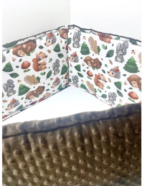 INTERMEDIC SK Mantinel do postieľky Veverička / minky hnedá – 180x30 cm