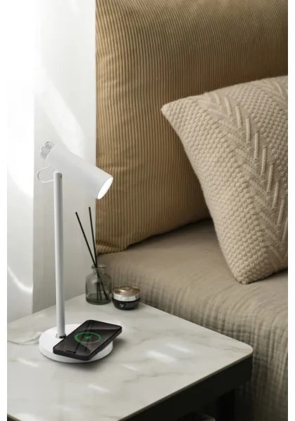 Immax 08990L - LED Stmievateľná stolná lampa s Qi nabíjaním TIT LED/12W/230V biela