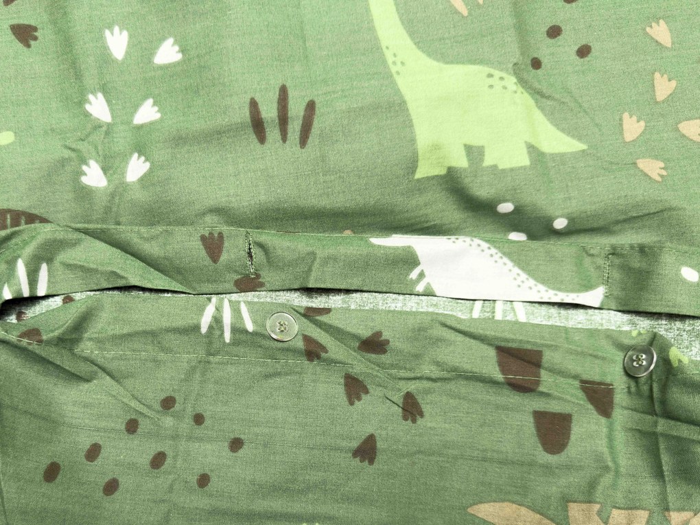 Bavlnené obliečky do postieľky DINO STEPS tmavozelené Rozmer obliečky: 45 x 65 cm | 90 x 135 cm