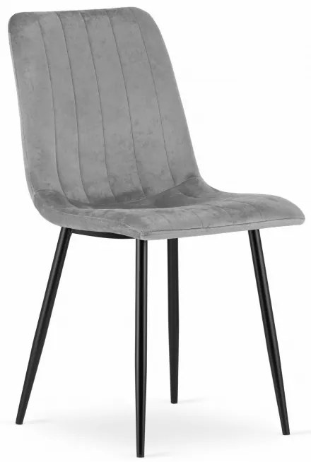 Set dvoch jedálenských stoličiek LAVA zamatové svetlosivé