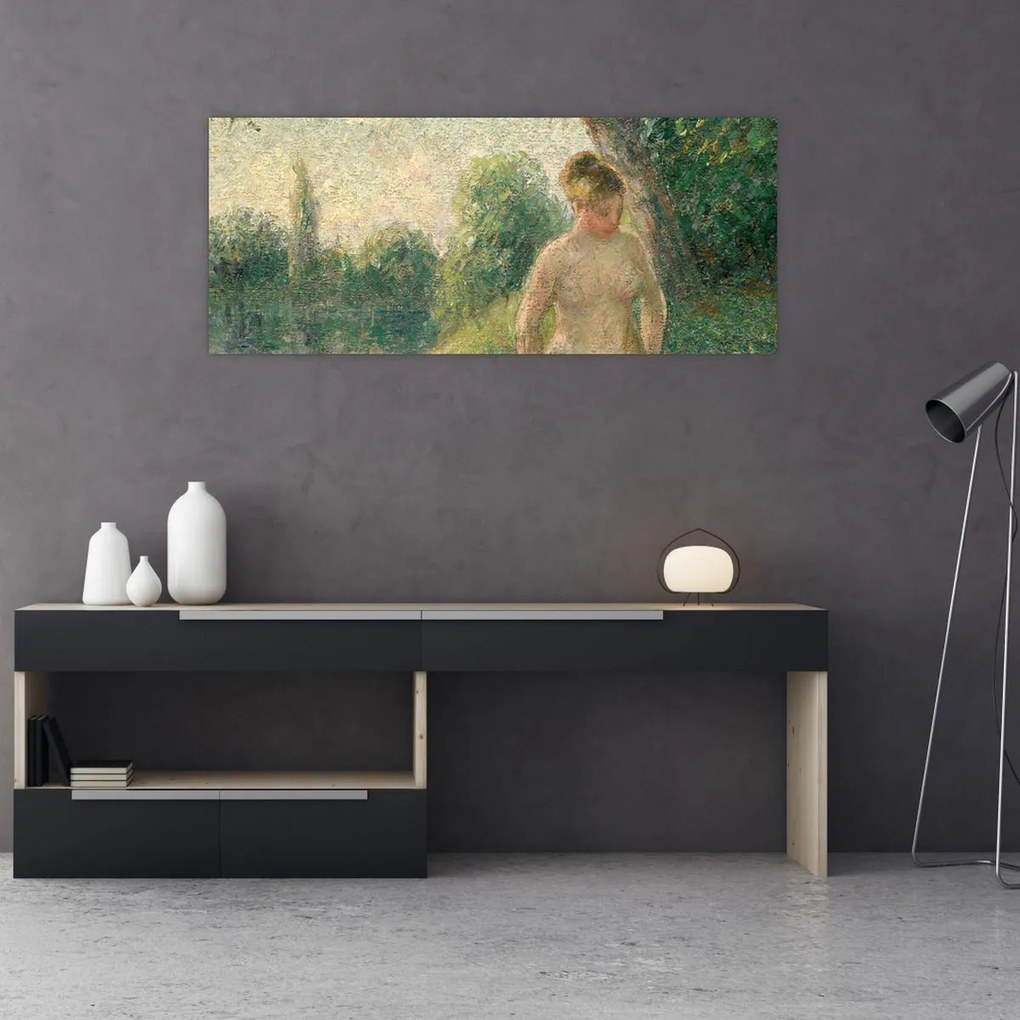 Obraz - Camille Pissarro, The Bather, reprodukcia (120x50 cm)