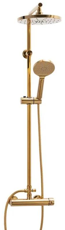 Erga Dubaj, sprchová súprava s pákovou batériou a dažďovou hlavicou 23 cm, zlatá lesklá, ERG-YKA-BP.DUBAJ23-GLD