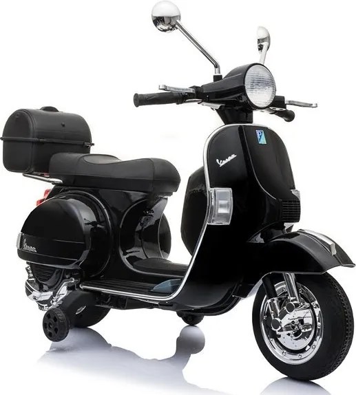LEAN CARS Elektrický skúter Vespa čierny, LED, MP3