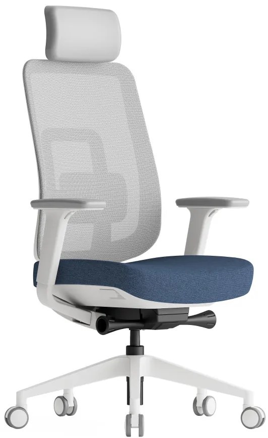 KREDE Kancelárska stolička K42 WHITE modrá