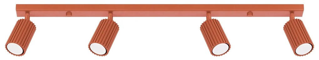 Bodové svietidlo Karbon, 4x okrovo červené kovové tienidlo, (možnosť polohovania)