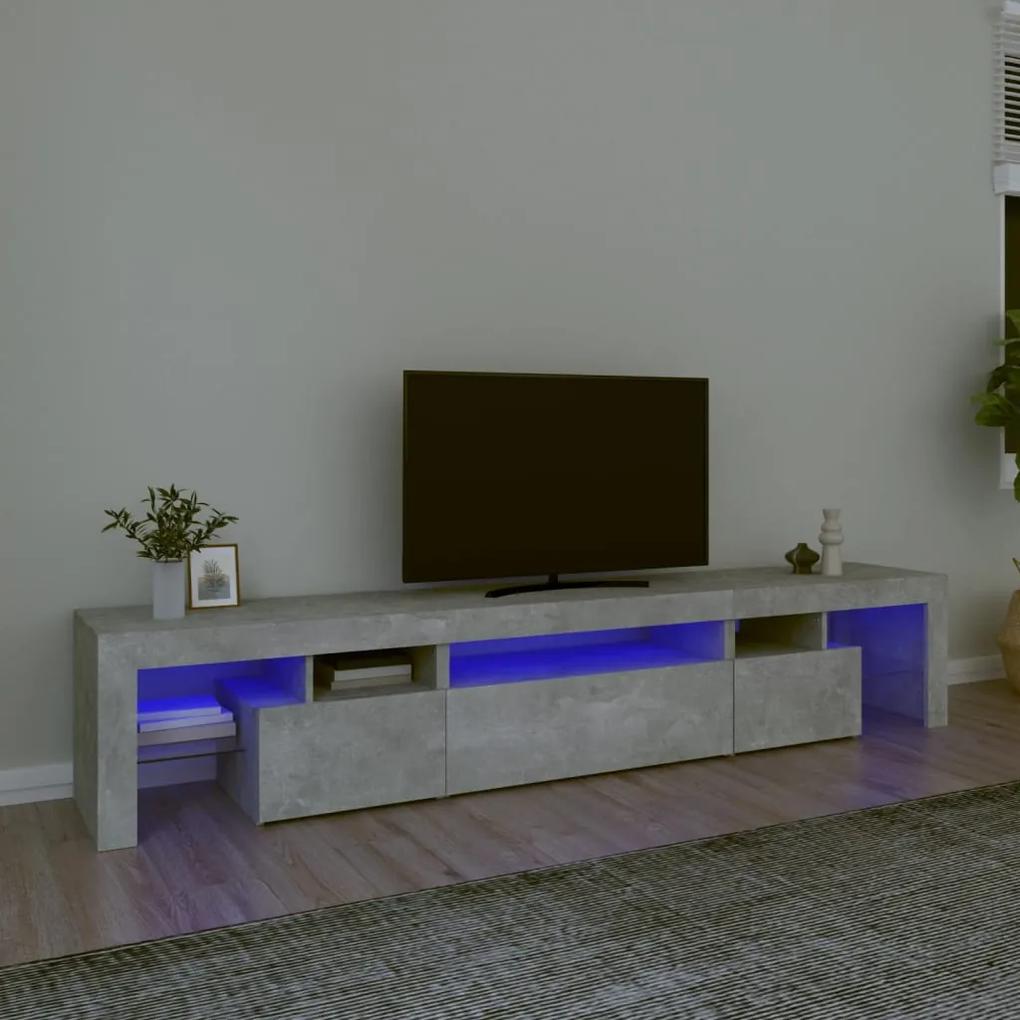 TV skrinka s LED svetlami betónová sivá 215 x 36,5 x 40 cm 3152797