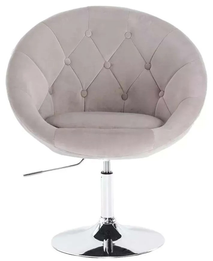 LuxuryForm DESIGN Kreslo VERA VELUR na striebornom tanieri - svetlo šedé