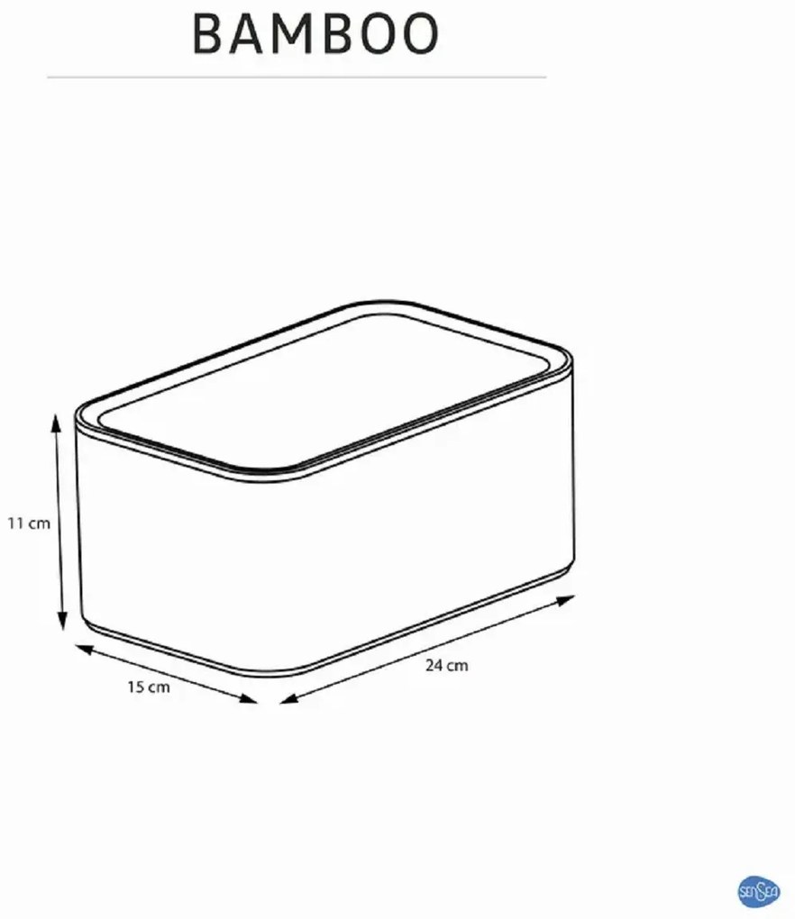 Goodhome Kosmetický organizér s bambusovými přepážkami a víkem, SENBOO 24x15x11