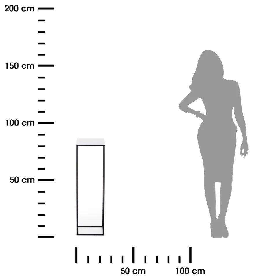 STOJAN NA KVETINÁČ SIMPLE 80X24X24 CM ČIERNA/BIELA