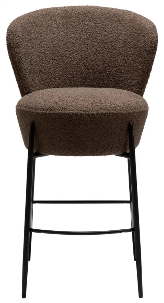 ORBIT ČALÚNENÁ BAROVÁ STOLIČKA almond bouclé/antique brass