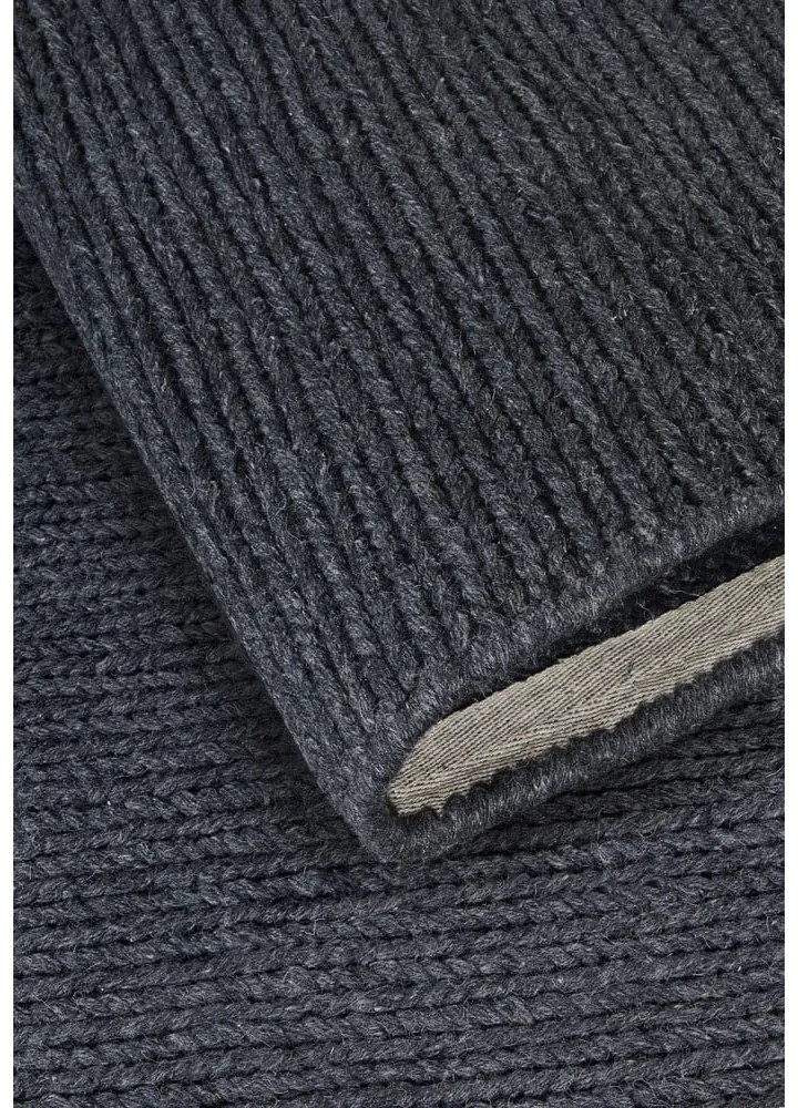 Tmavosivý ručne tkaný vlnený okrúhly koberec ø 200 cm Francois – Villeroy&Boch