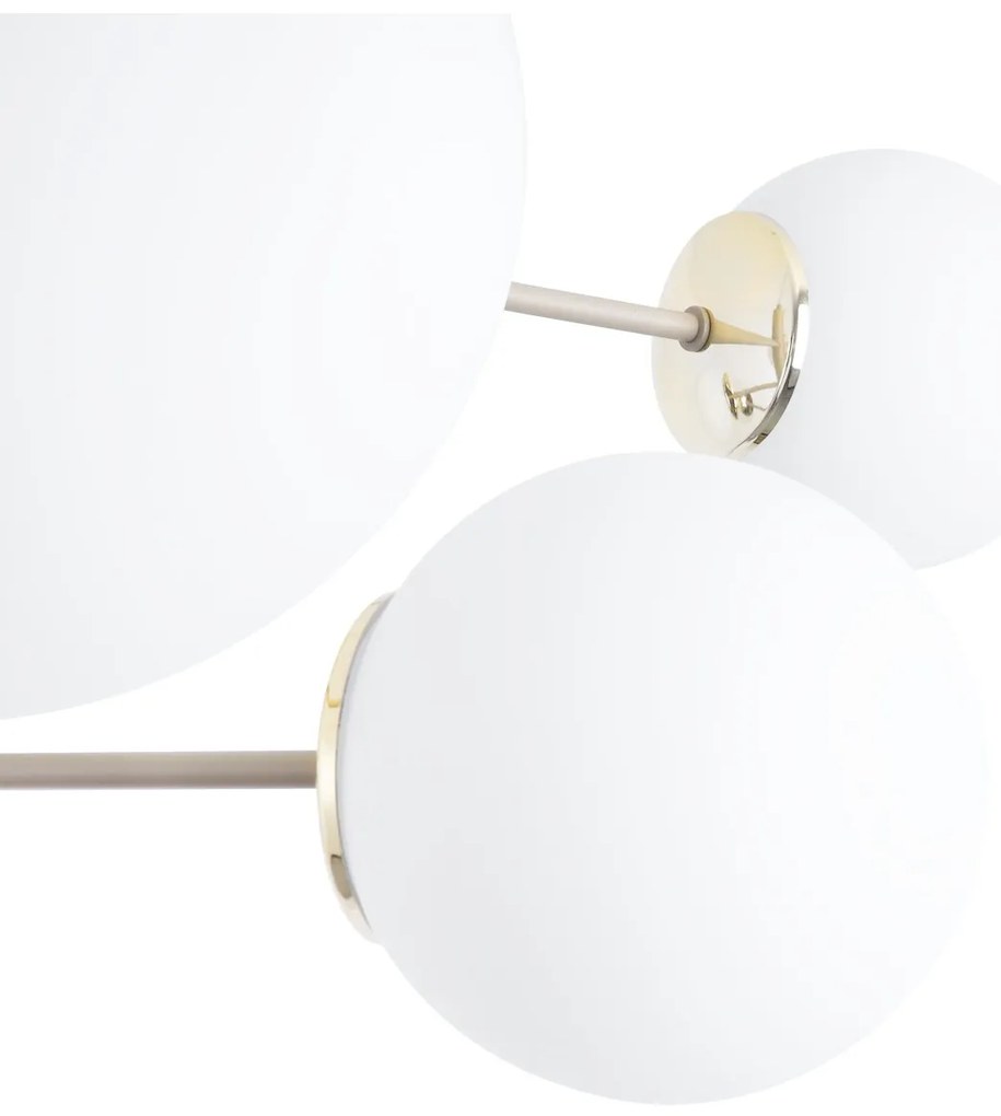 Závesné svietidlo Florence, 4x biele sklenené tienidlo, be/g