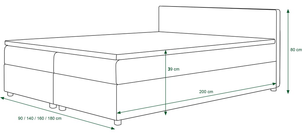 Manželská posteľ  Boxspring 140 cm Linda (vzor + sivohnedá) (s matracom a úložným priestorom). Vlastná spoľahlivá doprava až k Vám domov. 1046625