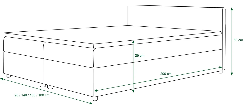 Manželská posteľ Boxspring 180 cm Linda (vzor + svetlohnedá) (s matracom a úložným priestorom). Vlastná spoľahlivá doprava až k Vám domov. 1046631