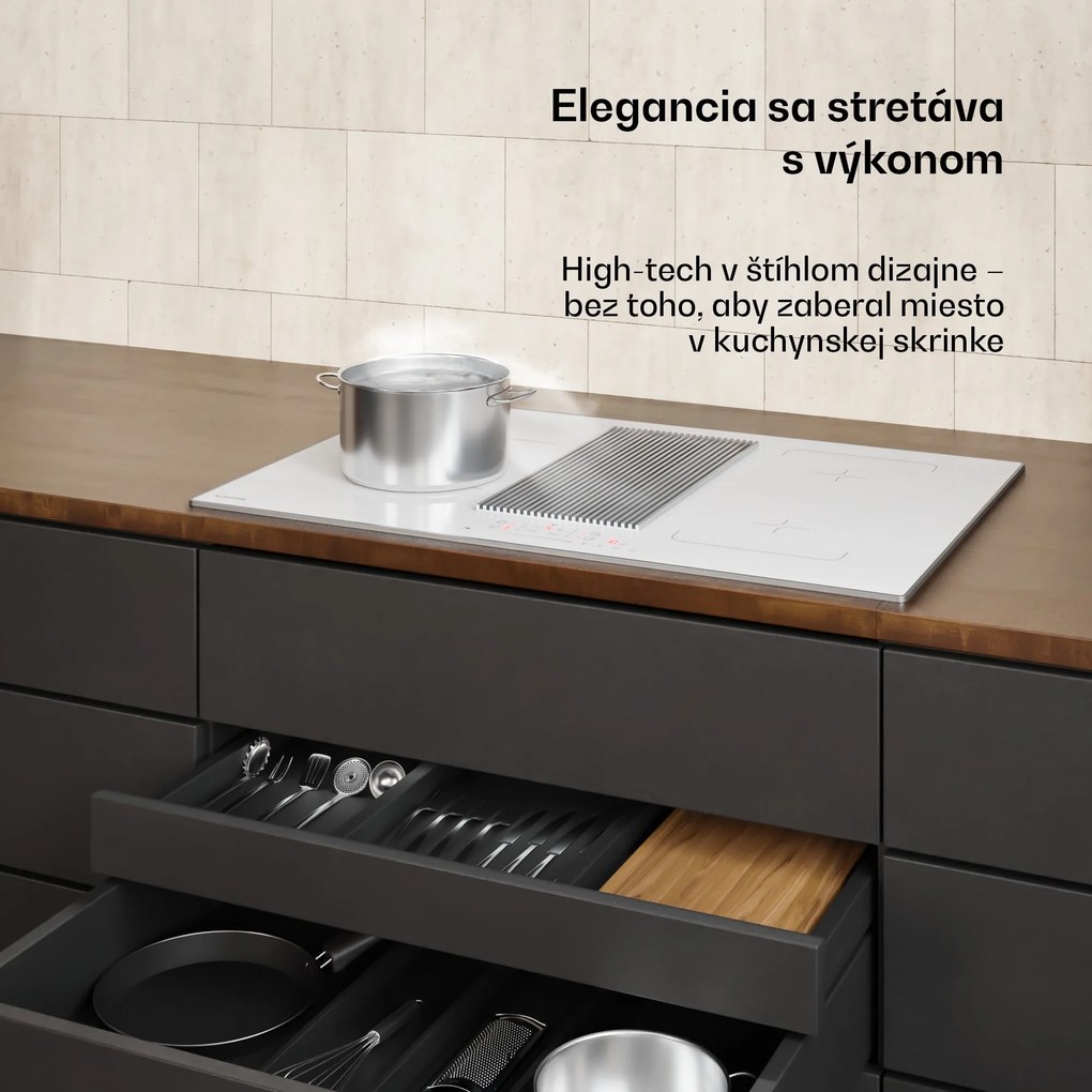 Klarstein Velaire indukčná varná doska s digestorom | 4 varné zóny | 8400 W | 80 cm