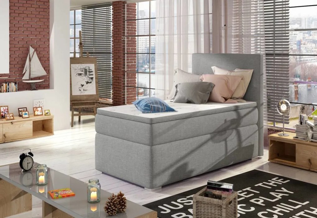 Čalúnená posteľ boxspring ROCCO, 90x200, sawana 14, levá