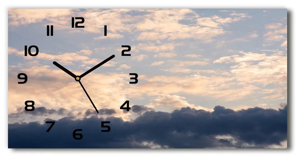 Vodorovné Sklenené hodiny na stenu Mraky na nebi pl_zsp_60x30_f_163750330