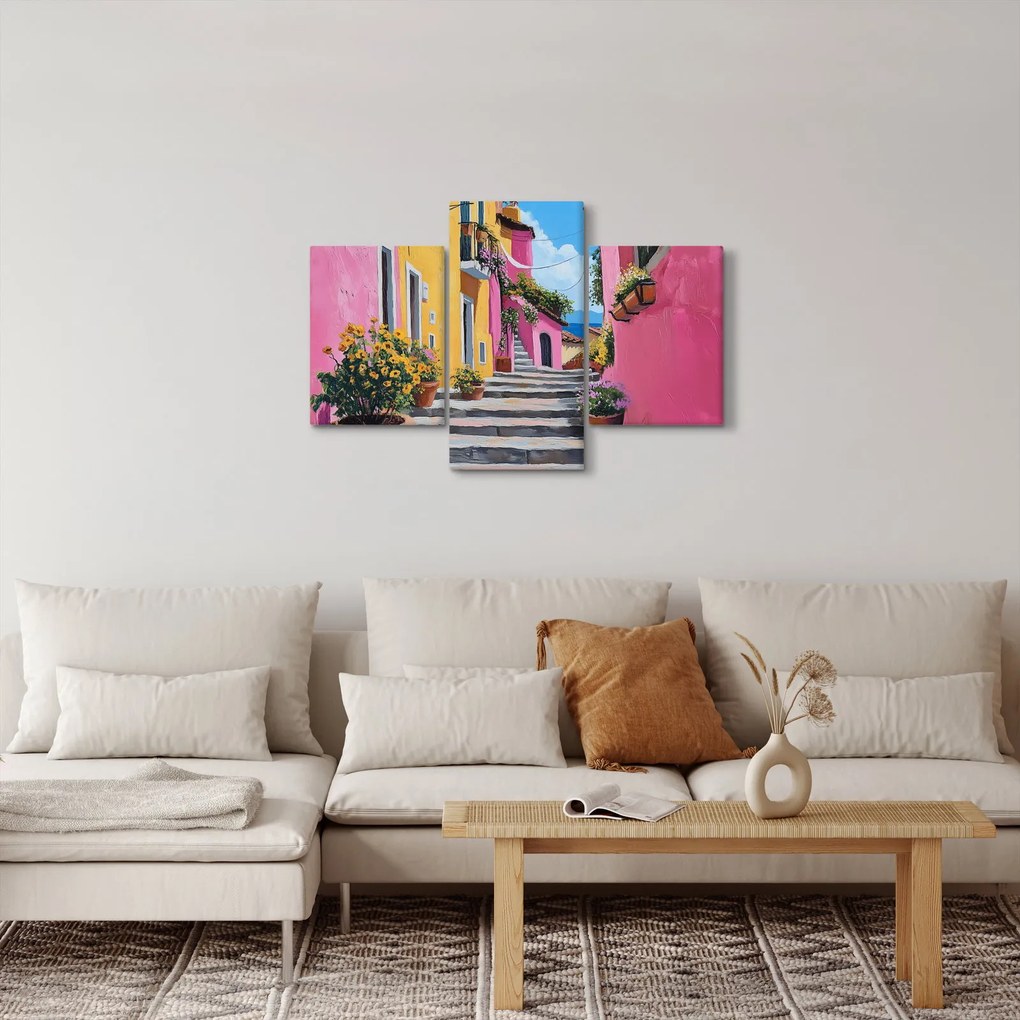 Obraz - Ružová ulička (90x60 cm)