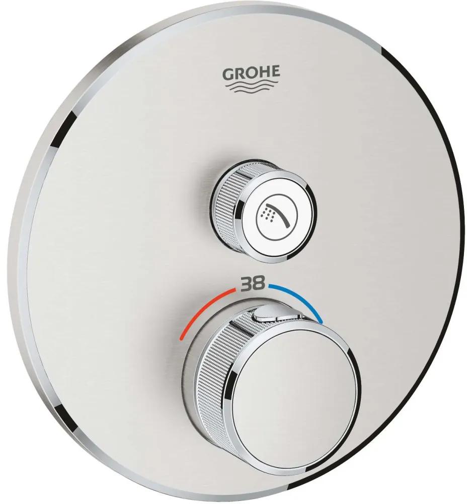GROHE Grohtherm SmartControl termostatická batéria pod omietku, pre 1 výstup, Supersteel, 29118DC0