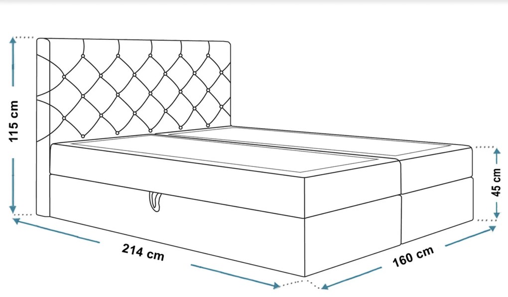 PROXIMA.store - Kontinentálna boxspring posteľ MAGGIE ROZMER: 180 x 200 cm, TYP MATRACA: BONELLOVÉ PRUŽINY, VRCHNÝ MATRAC (TOPPER): BEZ TOPPERU