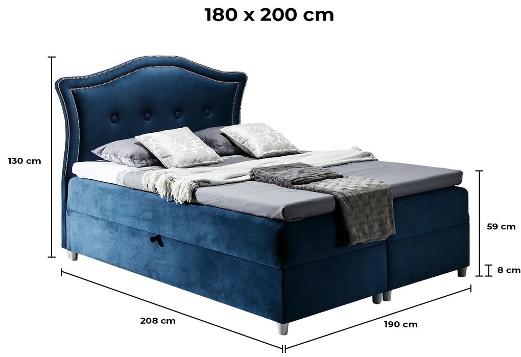 PROXIMA.store - Kontinentálna boxspring posteľ WILLOW ROZMER: 140 x 200 cm